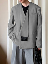 Men's Minimalist Vintage Casual Long Sleeve Blazer SKUL28560