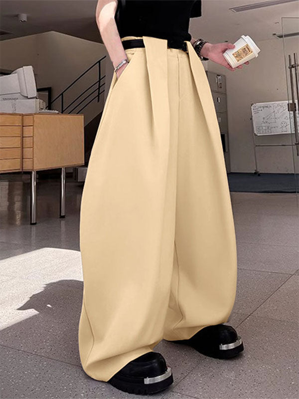 Mens Solid Color Wide Leg Casual Pant SKUL12492