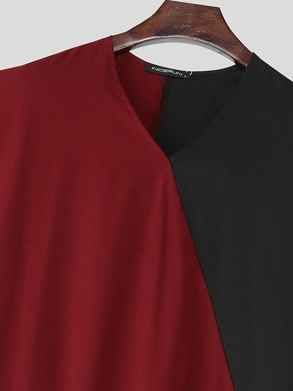 Men's Colorblock Split Hem Sleeveless T-Shirt SKUL35381