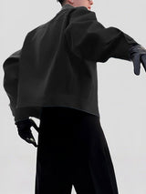 Men's Striped Lapel Cropped Long Sleeve Jacket SKUL37255