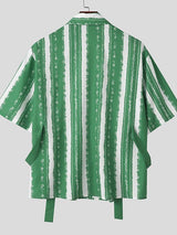 Men's Color Block Patchwork Half Sleeve Shirt SKUL39393