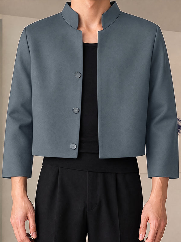 [Pre-order] Men's Clean-Fit Minimalist Daily Commute Single-Breasted Button-Down Boxy Jacket SKUL88547