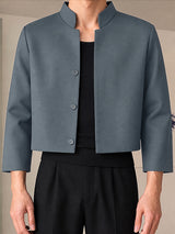 [Pre-order] Men's Clean-Fit Minimalist Daily Commute Single-Breasted Button-Down Boxy Jacket SKUL88547