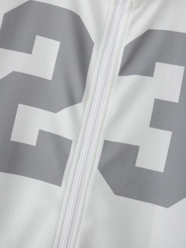 Men's Number Print Zip Long Sleeve Bodysuit SKUL31985