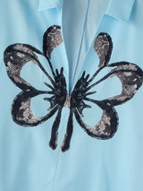 Men's Avant-Garde Butterfly Graphic Deep V-Neck Cape-Style Batwing Sleeve Shirt SKUL66950