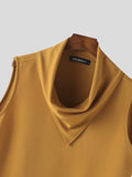 Mens Solid Cowl Neck Sleeveless Vest SKUK52509