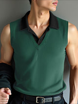 Men's Fake Two Piece Colorblock Knit Tank SKUL20882