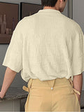 Mens Texture Solid Short Sleeve Golf Shirt SKUK08723