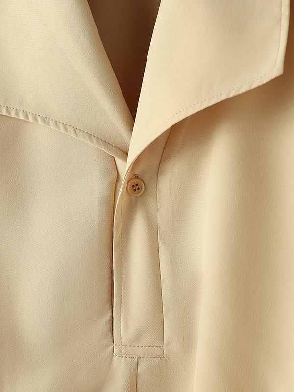 Men's Solid Color Waist-Fitted Collar Long Sleeve Shirt SKUL46083