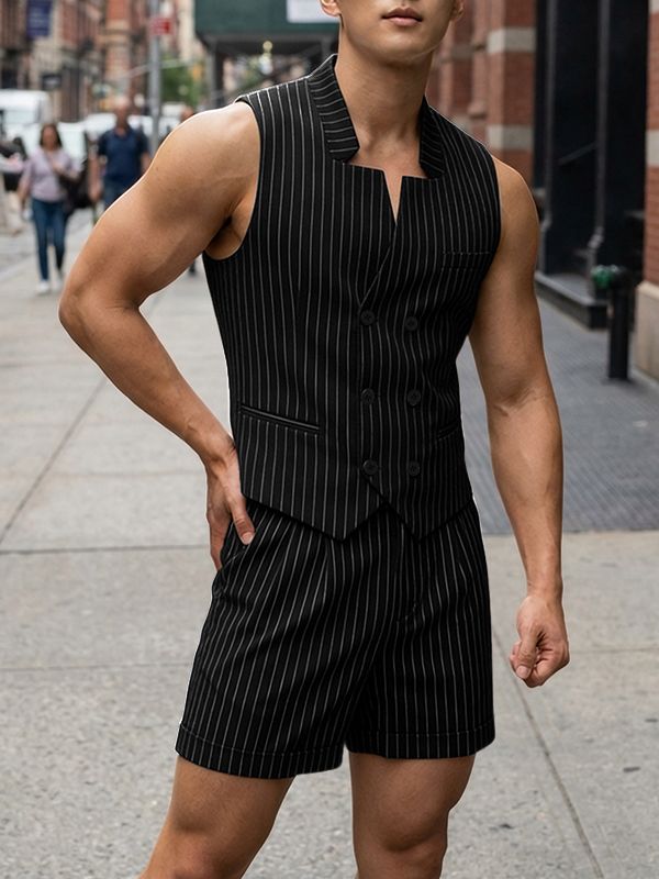 Men's Striped Casual Two Pieces Outfit SKUL52638