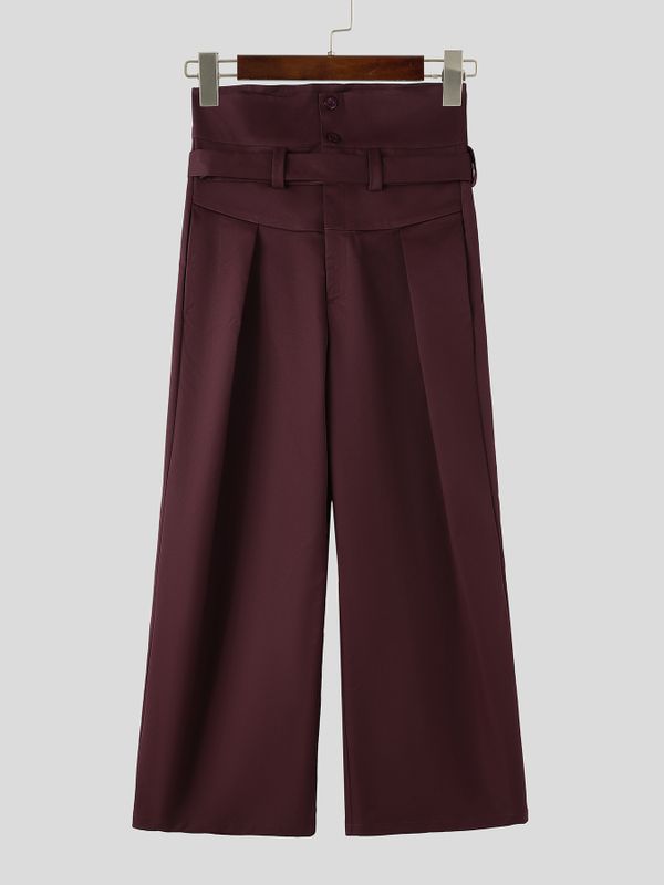 Men's Avant-Garde Party Corset High Waist Pleated Wide Leg Full Length Pant SKUL80621