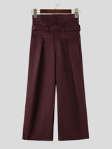 Men's Avant-Garde Party Corset High Waist Pleated Wide Leg Full Length Pant SKUL80621