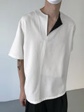 Mens Contrast Split Collar Short Sleeve T-Shirt SKUK05911