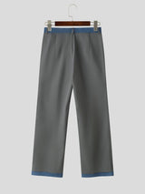 Men's Avant-Garde Victorian Double-Breasted High-Waist Contrast Tailored Pant SKUL77991