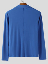 Men's Epaulet Patchwork Knitted Double Breasted Slim Fit Blazer SKUL39881