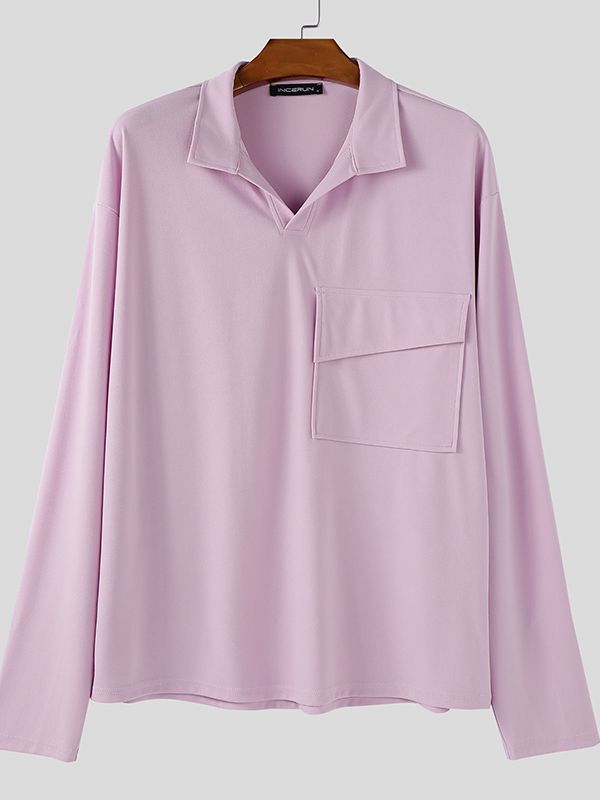 Men's Large Pocket Versatile Long Sleeve Shirt SKUL35263