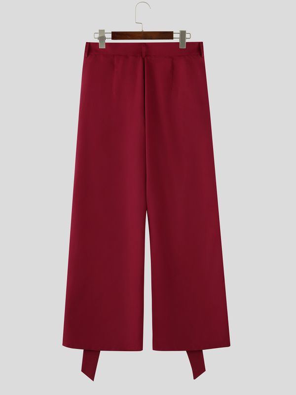 Men's Solid Color Loose Tie Waist Pant SKUL62164