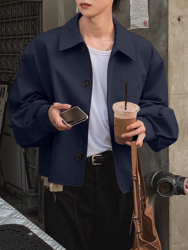 Men's Solid Color Casual Long Sleeve Jacket SKUL41271