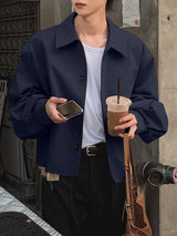 Men's Solid Color Casual Long Sleeve Jacket SKUL41271