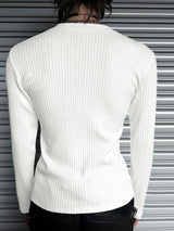 Men's Solid Color Textured Long Sleeve T-Shirt SKUL39984