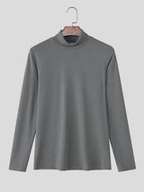 Men's Slim Fit Base Layer High Neck Long Sleeve T-Shirt SKUL35287