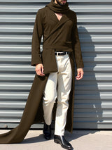 Men's Irregular Hem Scarf Long Sleeve Blazer SKUL34122