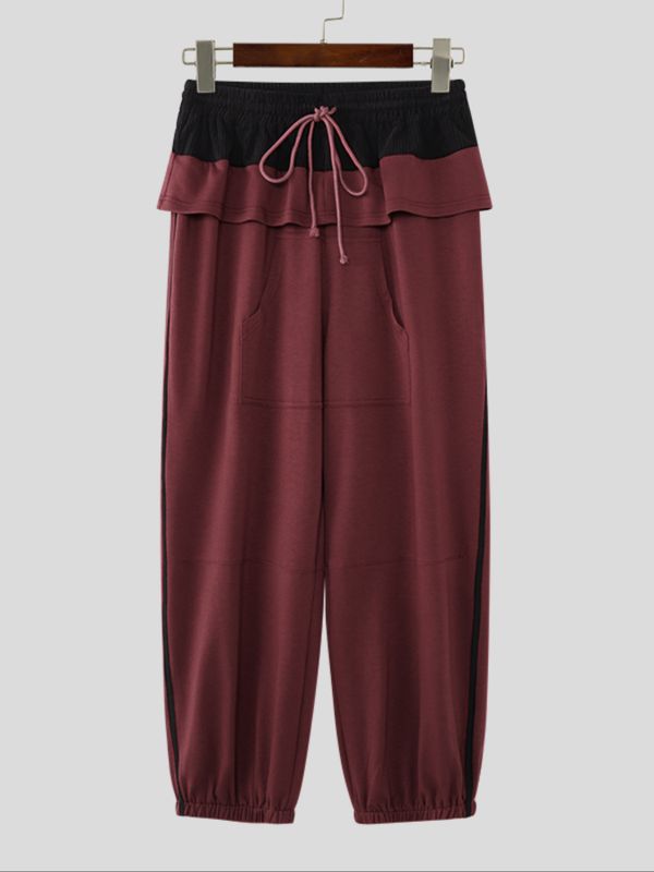 Men's Contrast Color Textured Casual Pant SKUL51870