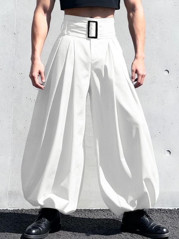 Men's Solid Color Oversized High Waist Pant SKUL50080