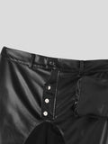 Mens PU Leather Patchwork Deconstruction Pants SKUK32493