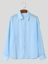 Mens Casual Sheer Mesh Long Sleeve Shirt SKUK99011