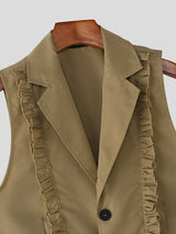 Men's Ruffled Patchwork Casual Waistcoat SKUL40107