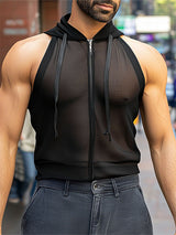 Mens Sheer Mesh Hooded Casual Tank SKUL10605