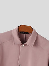 Men's Solid Color Deconstructed Loose Fit Shirt SKUL47668