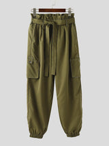 Men's Solid Color Pocket Tie Pant SKUL36597