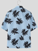 Men's Floral Print Short Sleeve Shirt SKUL38905