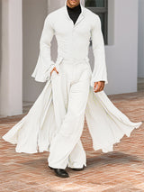 Men's Flap Split Hem Flare Sleeve Two Pieces Outfit SKUL26079