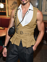 Men's Colorblock Casual Sleeveless Shirt SKUL21127