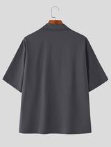 Men's Solid Color Lapel Casual Shirt SKUL23767