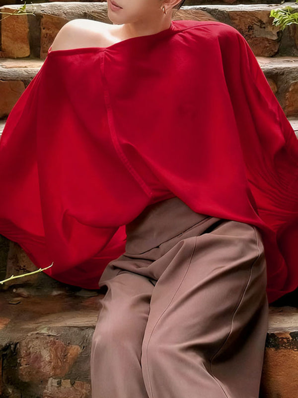 Men's Sheer Pleated Long Sleeve T Shirt SKUL35163