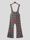 Mens Colorful Argyle Pattern Flare Leg Overall SKUK04133