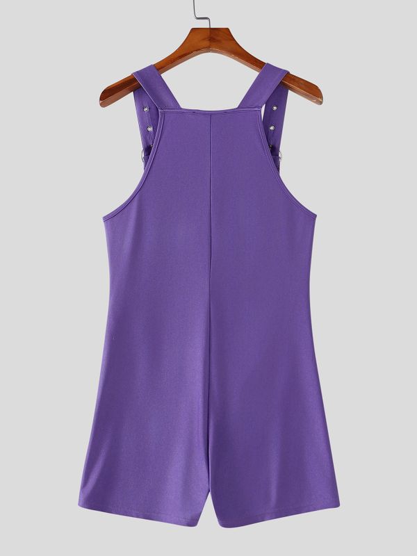 Men's Avant-Garde O-Ring Strap Front Zip Muscle Fit Romper Singlet Tank SKUL72631