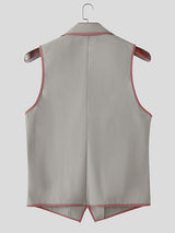 Men's Bold Stripe Colorblock Casual Waistcoat SKUL24997