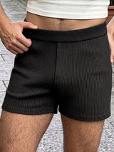 Men's High Street Urban Casual Textured Elastic Waist Short SKUL81050