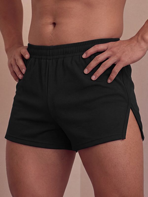 Men's Clean Fit Lounge Vacation Shirred Elastic Waistband Split Short SKUL83195