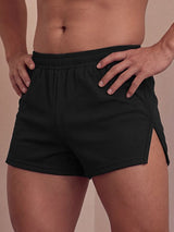 Men's Clean Fit Lounge Vacation Shirred Elastic Waistband Split Short SKUL83195