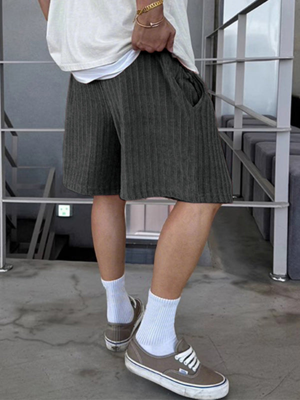 Men's Textured Vertical Stripe Corduroy Short SKUL25717