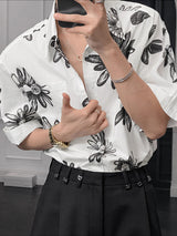 Men's Floral Print Short Sleeve Shirt SKUL38905