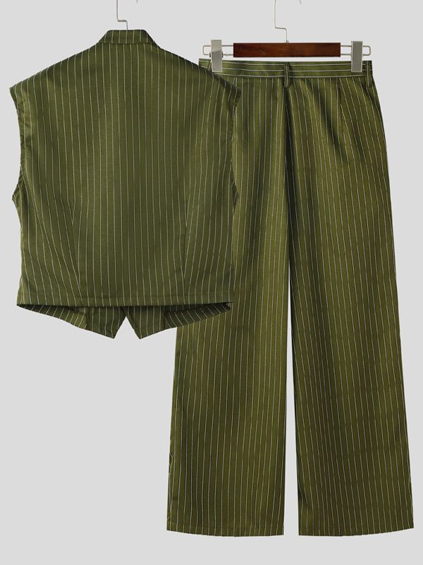 Men's Casual Striped Two Pieces Outfit SKUL39761