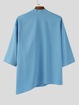 Men's Irregular Stripe 3/4 Length Sleeve Shirt SKUL28479