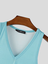 Men's Gradient Knit V-Neck Tank SKUL23577